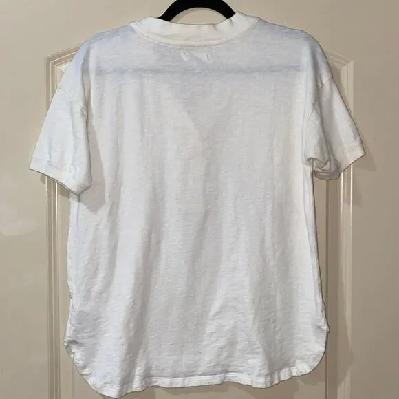 MADEWELL Relaxed Henley T-shirt Bright Ivory Women’s Size XS - Picture 3 of 7
